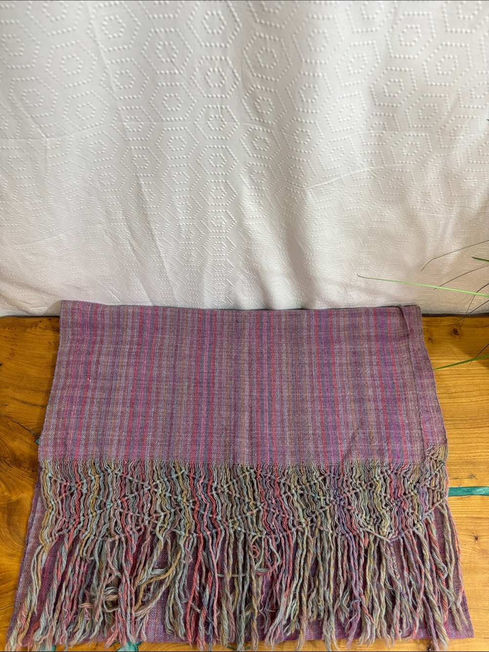 Vintage wool shawl purple